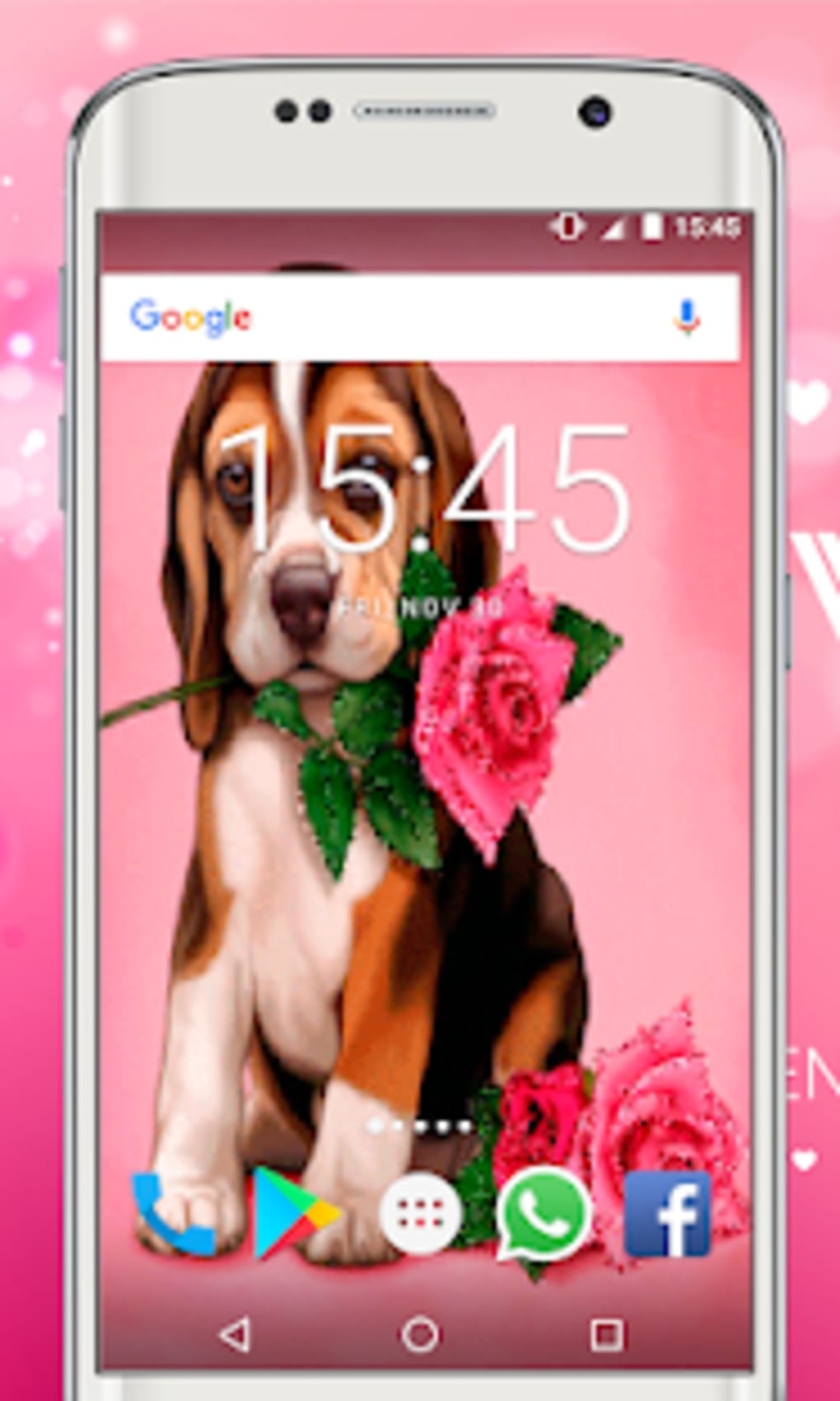 Cute Puppy Rose Live Wallpaper Puppy Dog Lwp - Whatsapp , HD Wallpaper & Backgrounds