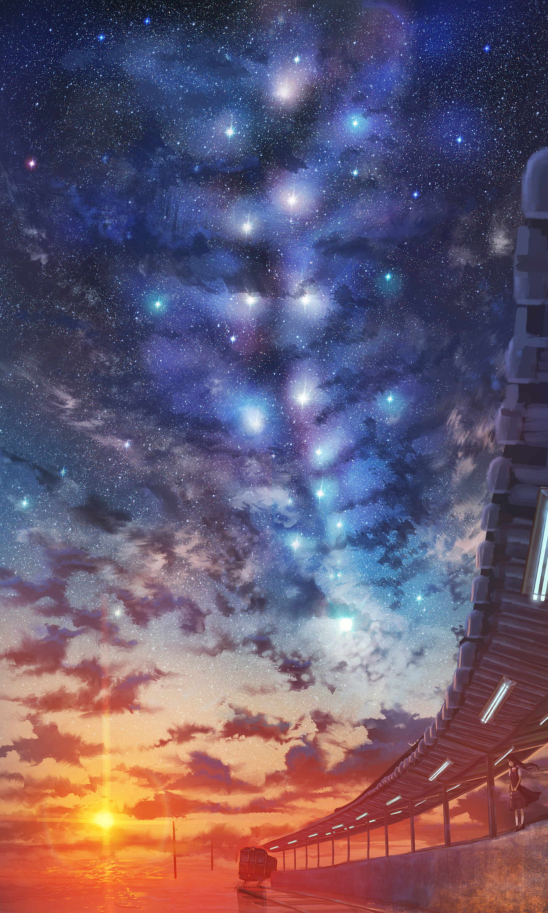 Anime Sky Wallpaper Hd Portrait , HD Wallpaper & Backgrounds