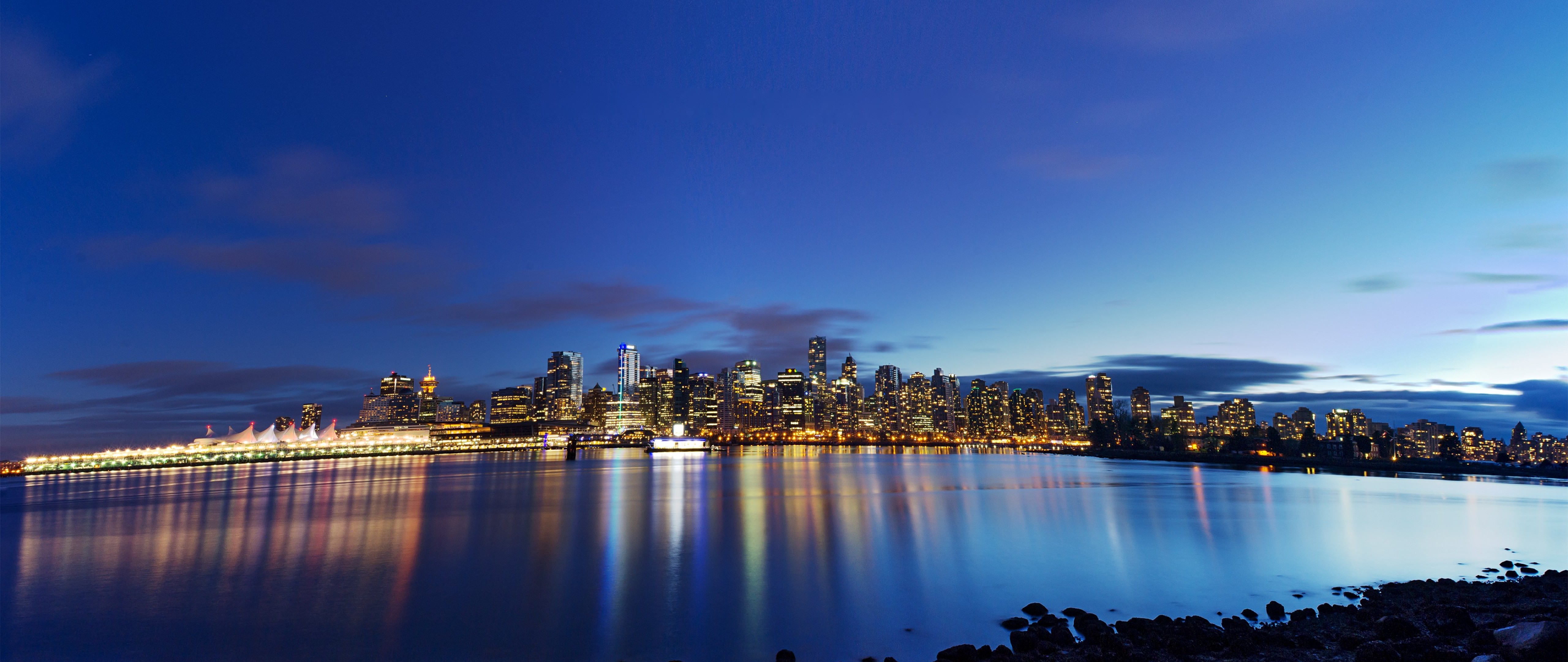 даунтаун сидней. сиэтл панорама. красивый вид на город. ванкувер канада. красивый ночной вид.
