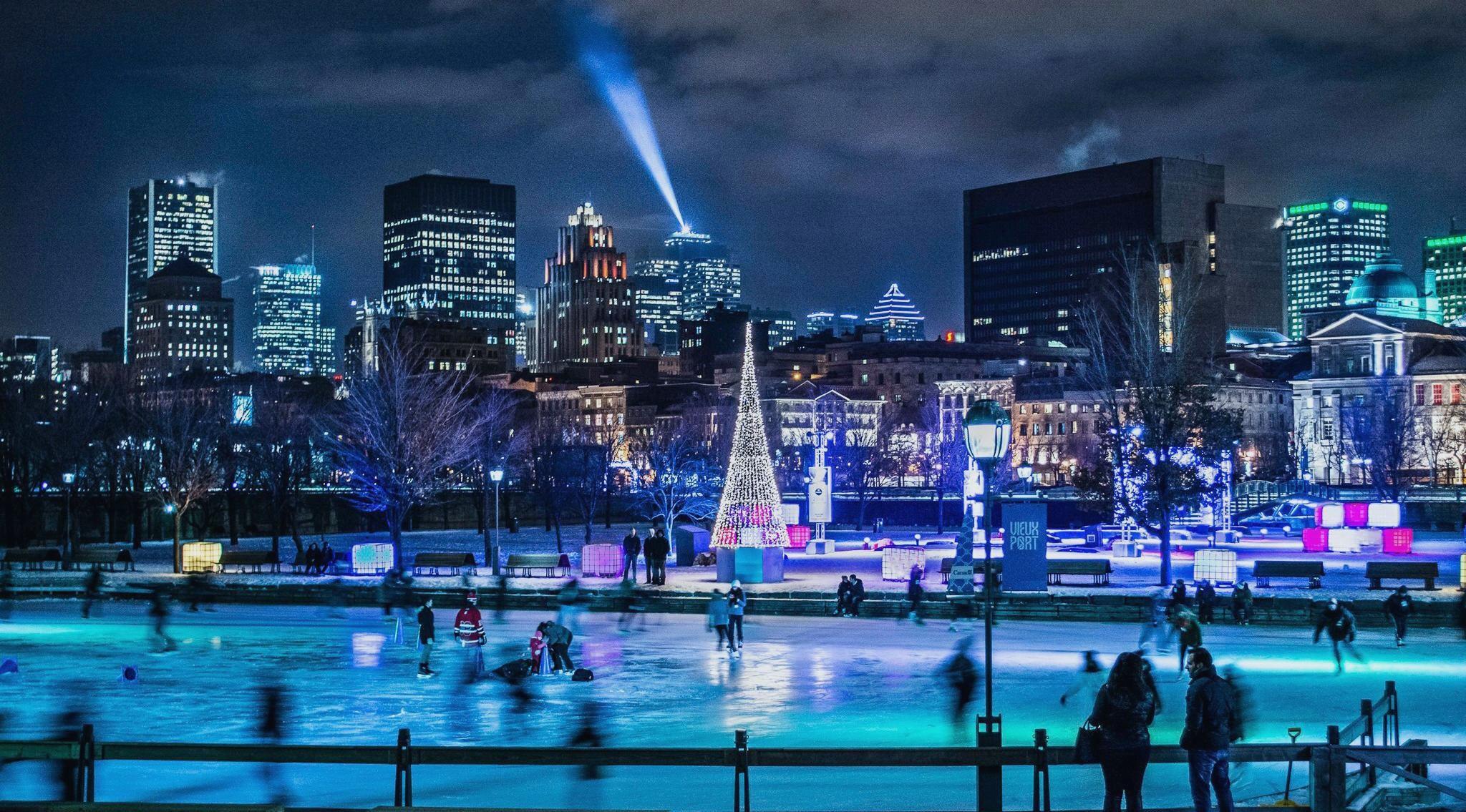 Montreal Wallpaper - Montreal Christmas - Montreal Old Port Night , HD Wallpaper & Backgrounds