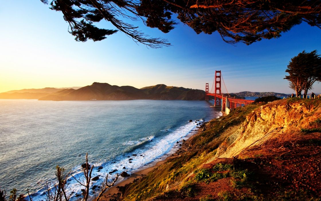 San Francisco Bridge View Wallpaper - Golden Gate National Recreation Area , HD Wallpaper & Backgrounds