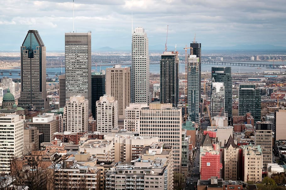 Skyline And Skyscrapers Of Montreal, Quebec, Canada, - Montréal , HD Wallpaper & Backgrounds