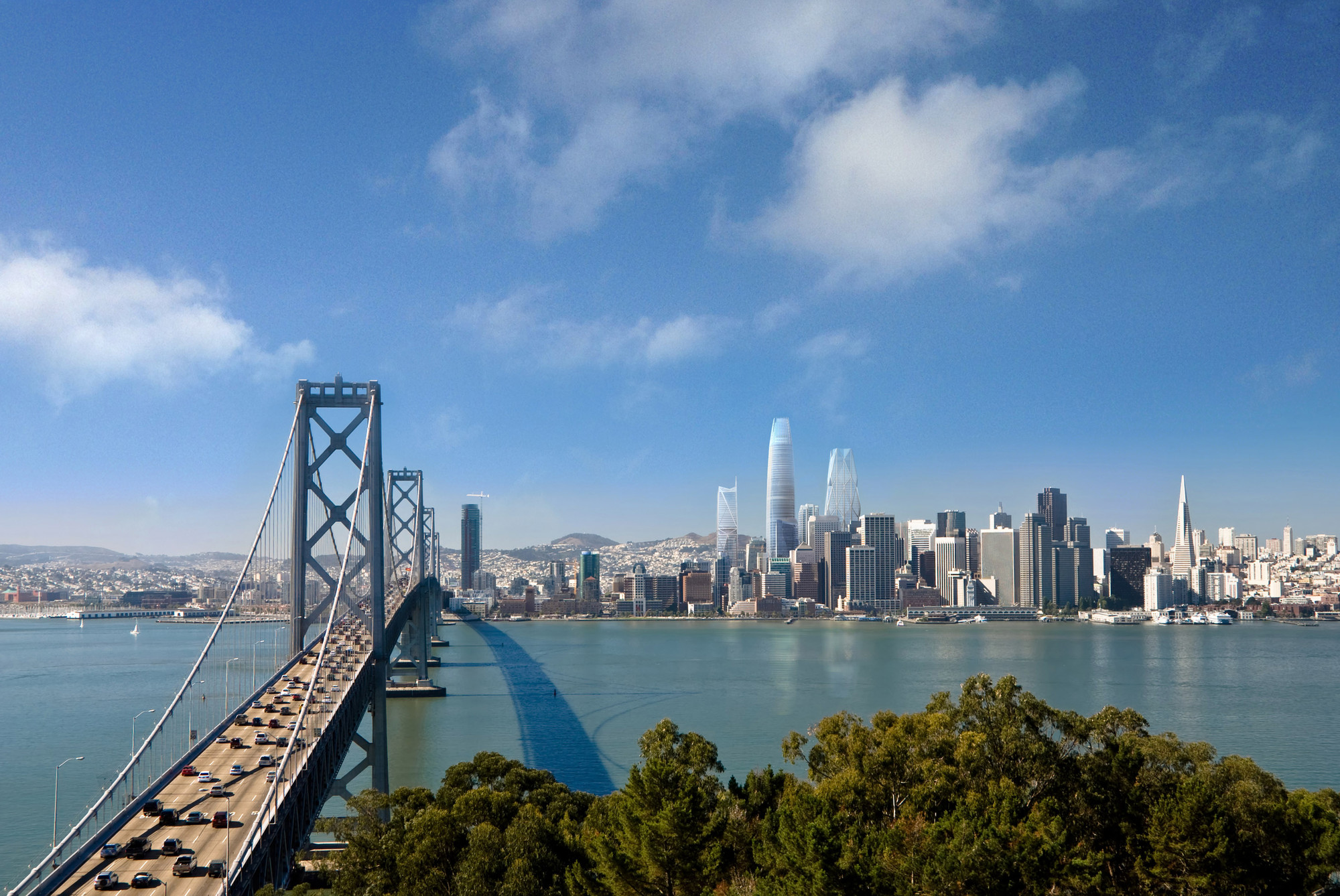 New Images Released Of Foster Partners’ “first And - Oakland Bay Bridge , HD Wallpaper & Backgrounds