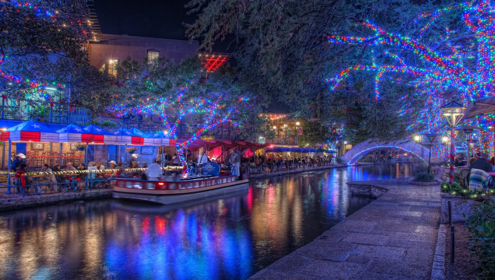 Texas, Holiday, San Antonio, Christmas Lights, San - San Antonio River Walk , HD Wallpaper & Backgrounds