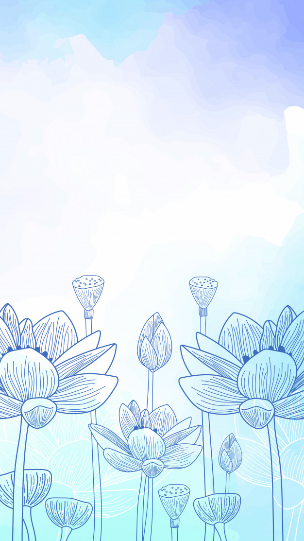 Hand Drawn Flowers Watercolor Mobile Wallpaper Free , HD Wallpaper & Backgrounds