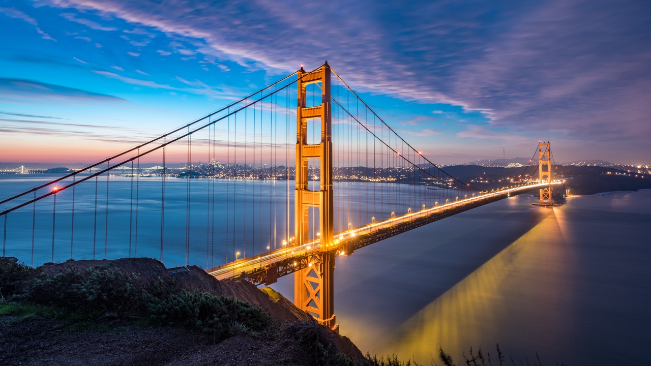 Wallpaper Bridge, Dawn, Strait, Golden Gate, San Francisco - Golden Gate National Recreation Area , HD Wallpaper & Backgrounds