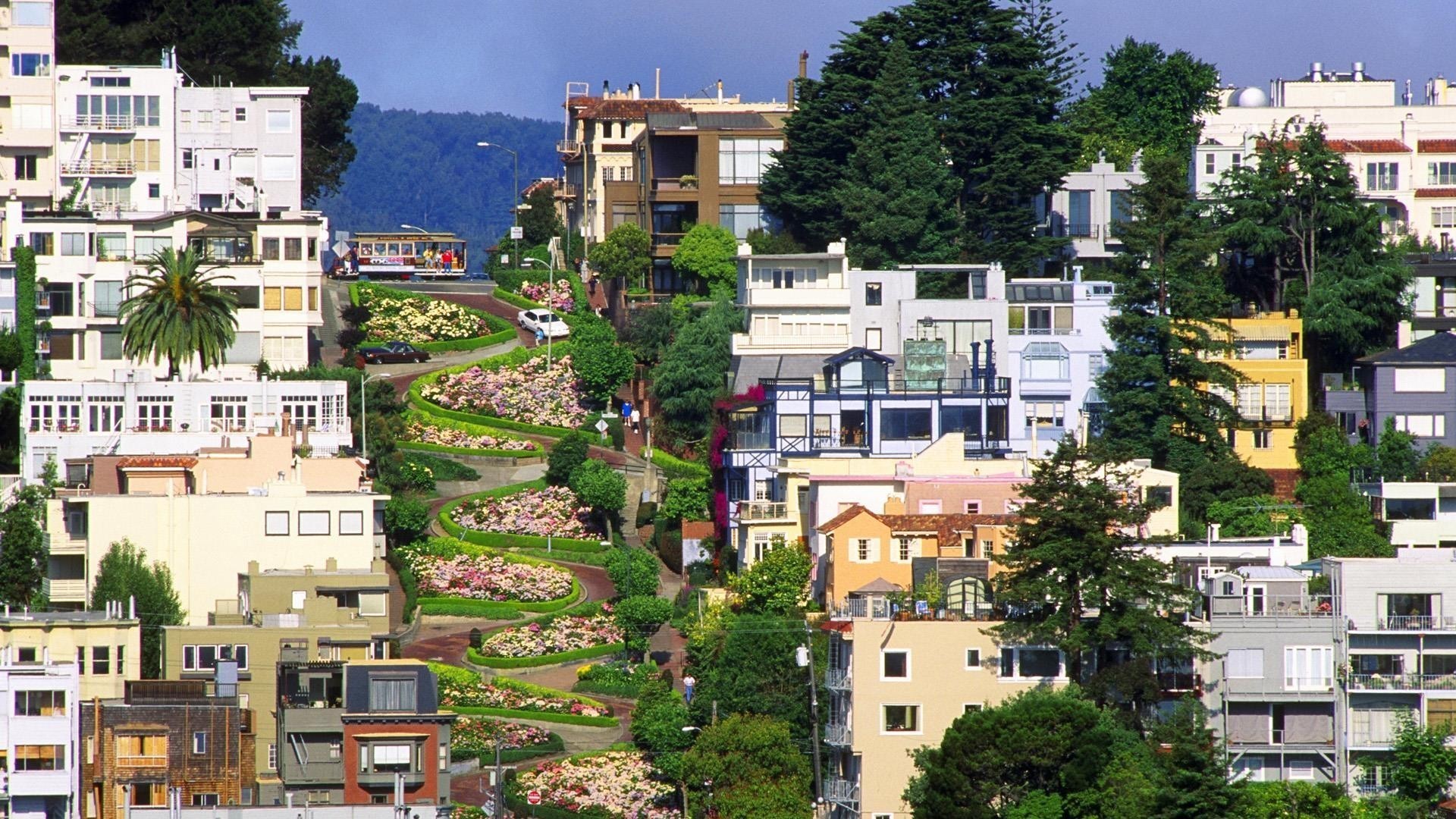 Lombard Street In San Francisco California Hd Wallpaper - Beautiful Street In Usa , HD Wallpaper & Backgrounds