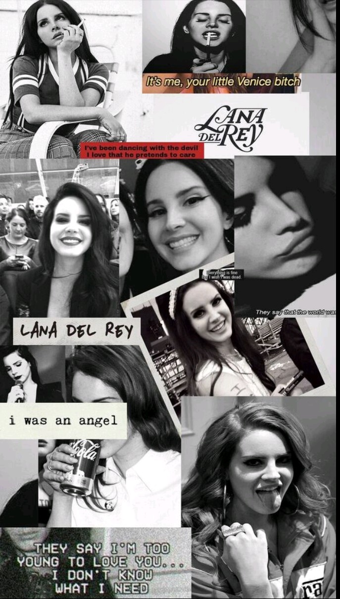Android, Background, And Black And White Image - Lana Del Rey Collage , HD Wallpaper & Backgrounds