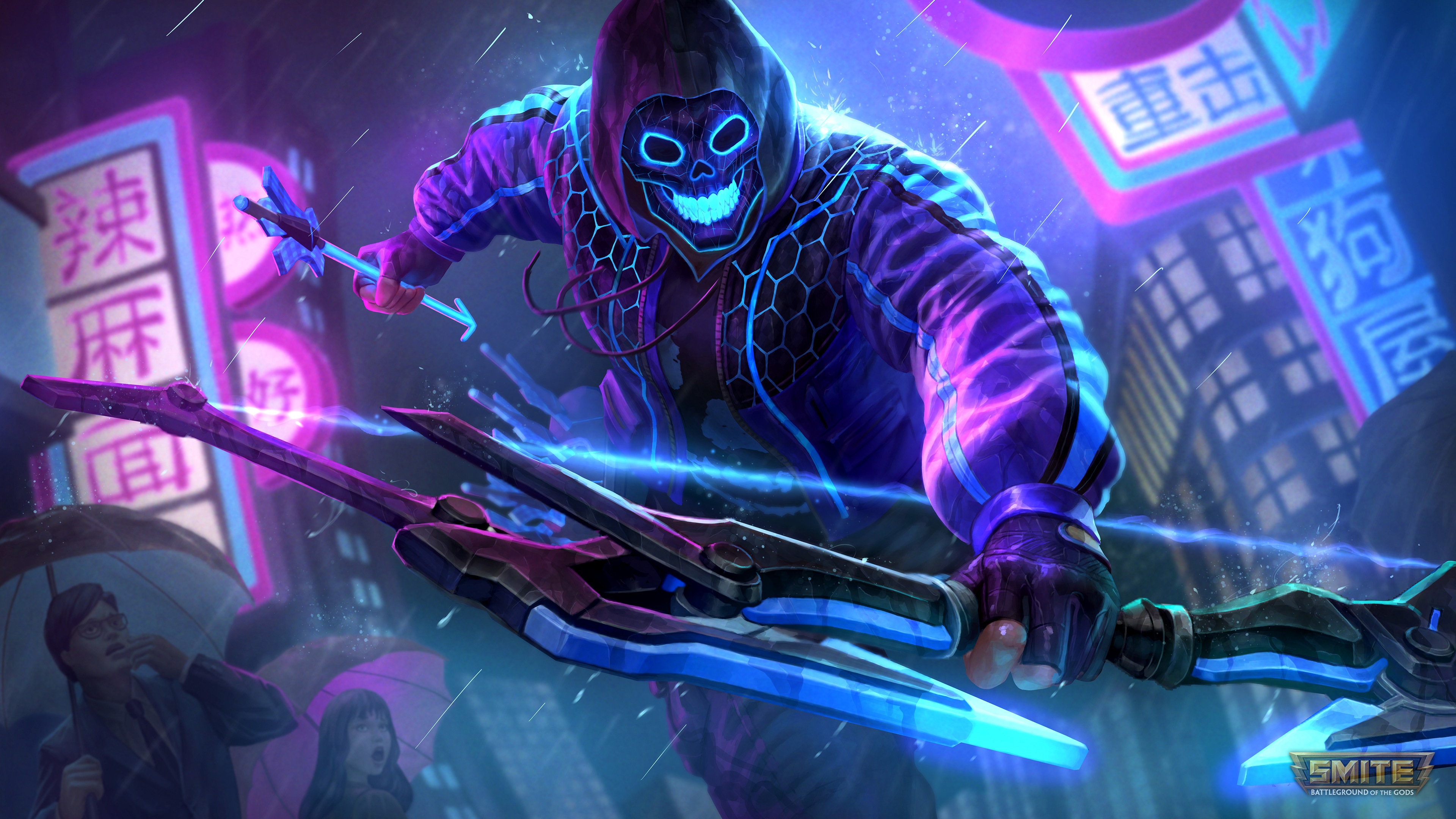 Smite Neon Hero Rama 4k Wallpaper 
 Title Smite Neon - Neon Rebellion Rama , HD Wallpaper & Backgrounds