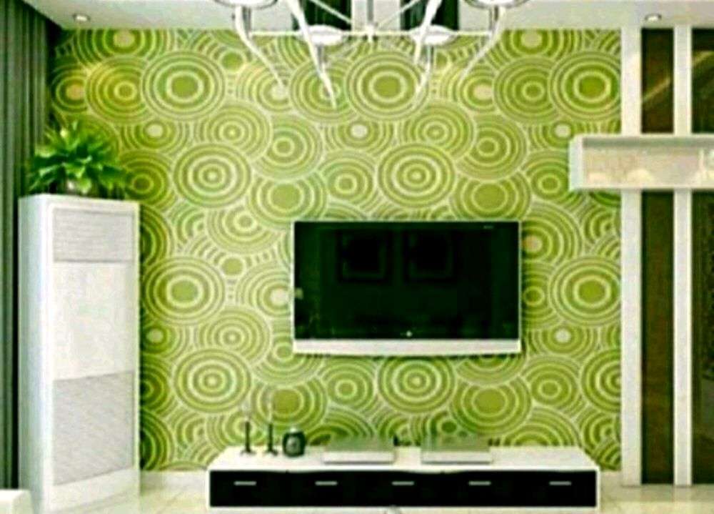 Wallpaper Dinding 3d Tribal Dllnya - Modern Green 3d Wallpaper For Living Room , HD Wallpaper & Backgrounds
