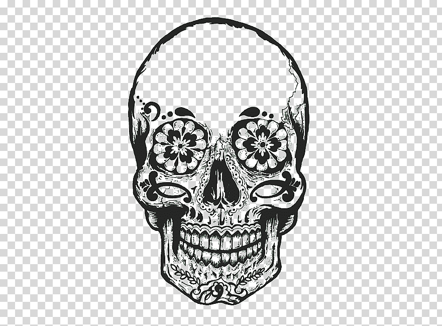 Seni Gif La Calavera Catrina Day Of The Dead, Gula - Skull Tattoo Transparent , HD Wallpaper & Backgrounds