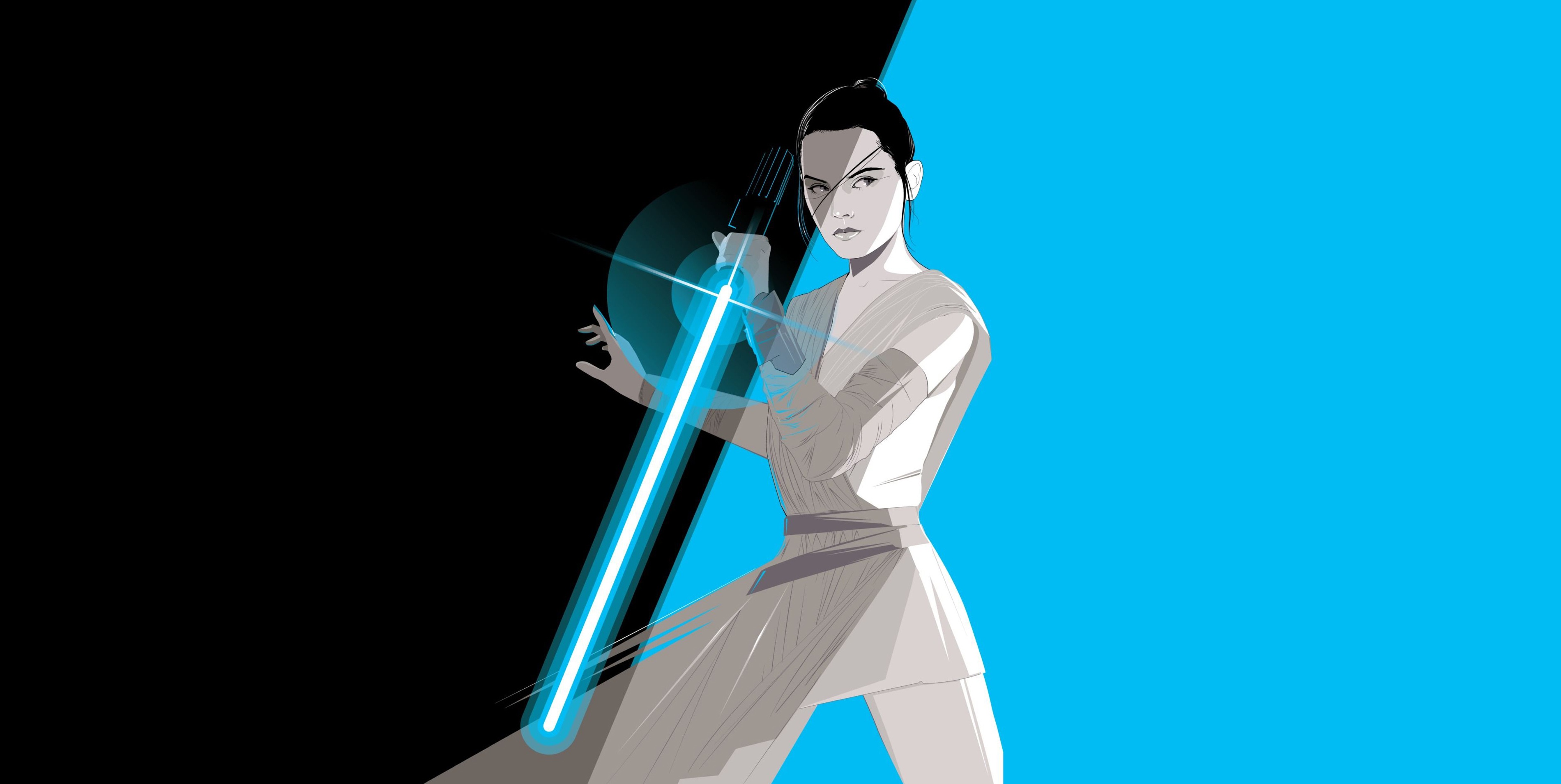 Rey Star Wars Art , HD Wallpaper & Backgrounds