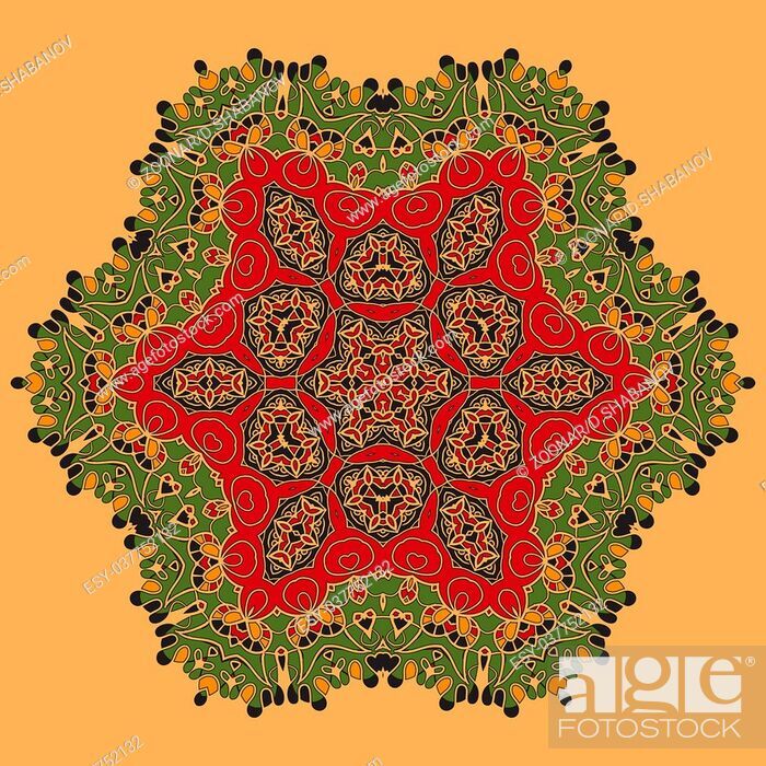 Green And Red Oriental Mandala - Motif , HD Wallpaper & Backgrounds
