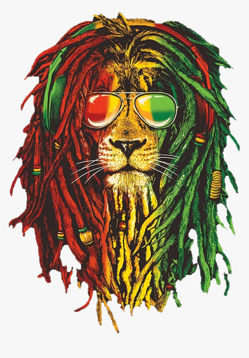 Rasta Lion Png Image Background - Bob Marley Rasta Lion , HD Wallpaper & Backgrounds