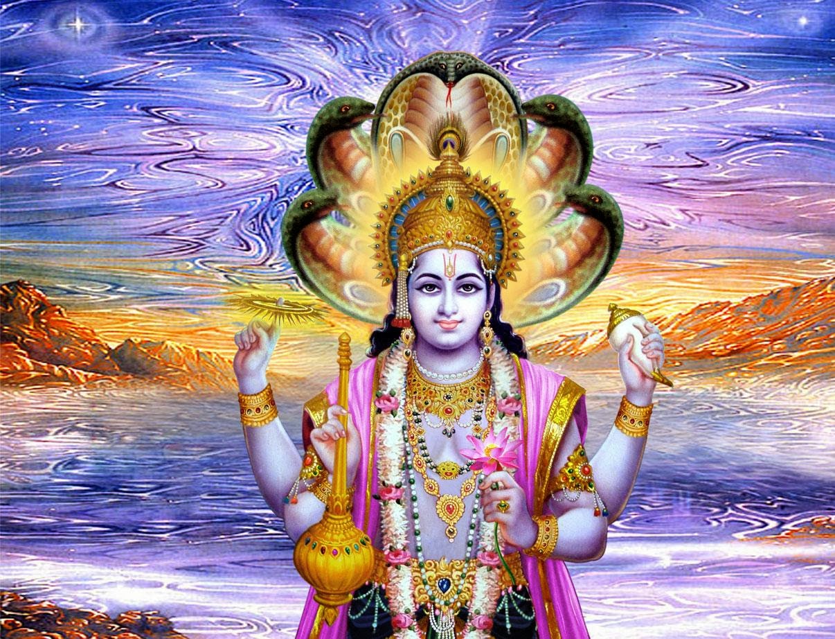 Dharmik Wallpaper Hindu - God Vishnu , HD Wallpaper & Backgrounds