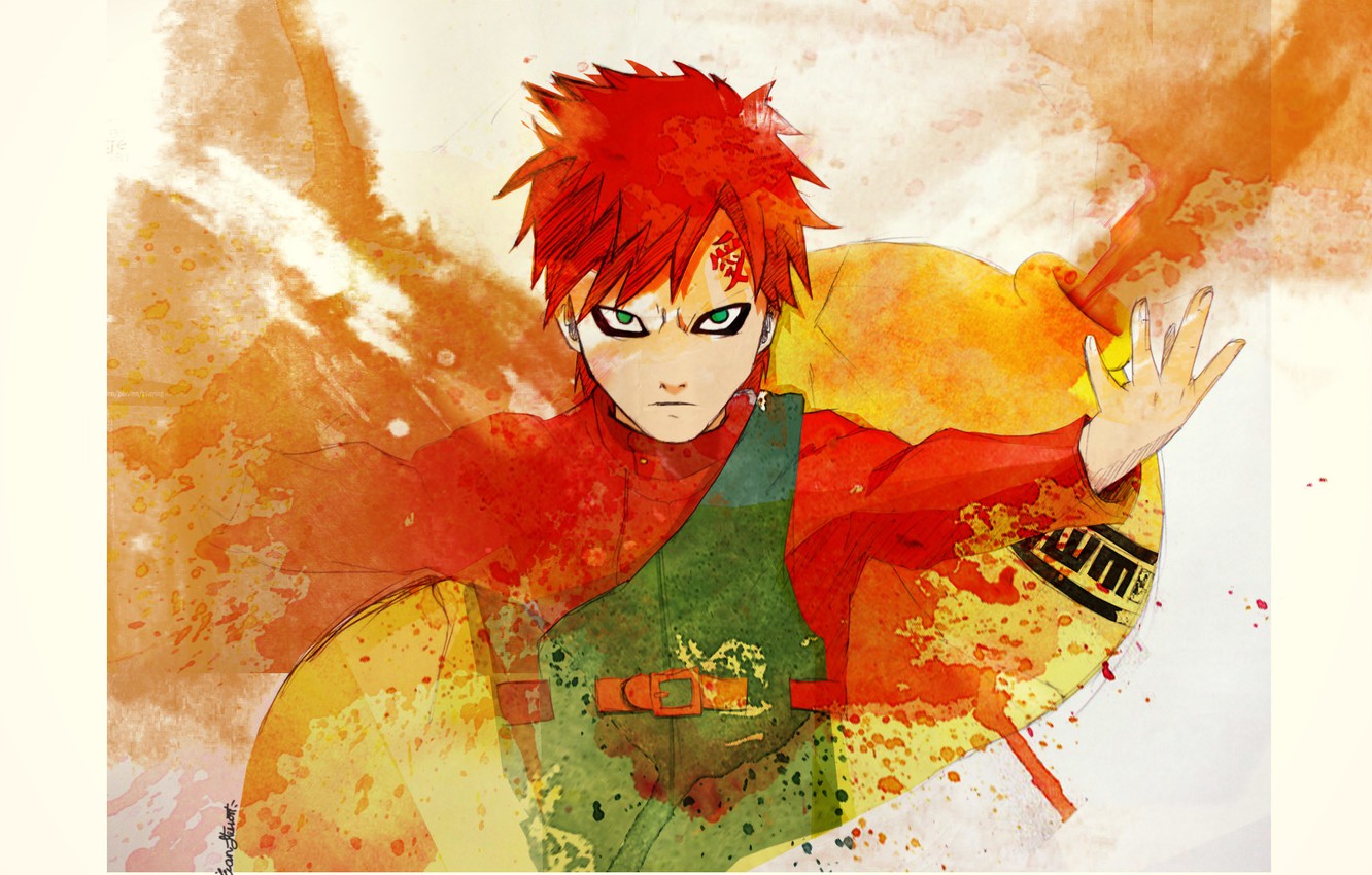 Photo Wallpaper Sand, Naruto, Anime, Art, Kazekage, - Гаара Арт , HD Wallpaper & Backgrounds