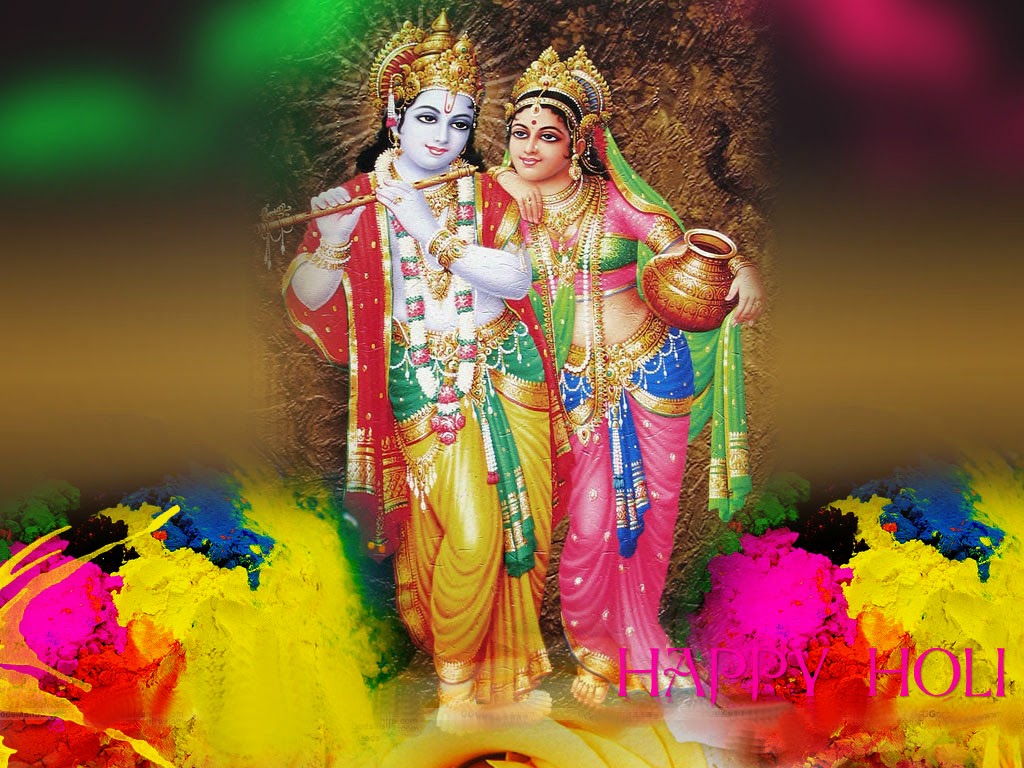 Radha Krishna Holi Picture Hd Wallpaper - Krishan Ji And Radha Ji , HD Wallpaper & Backgrounds