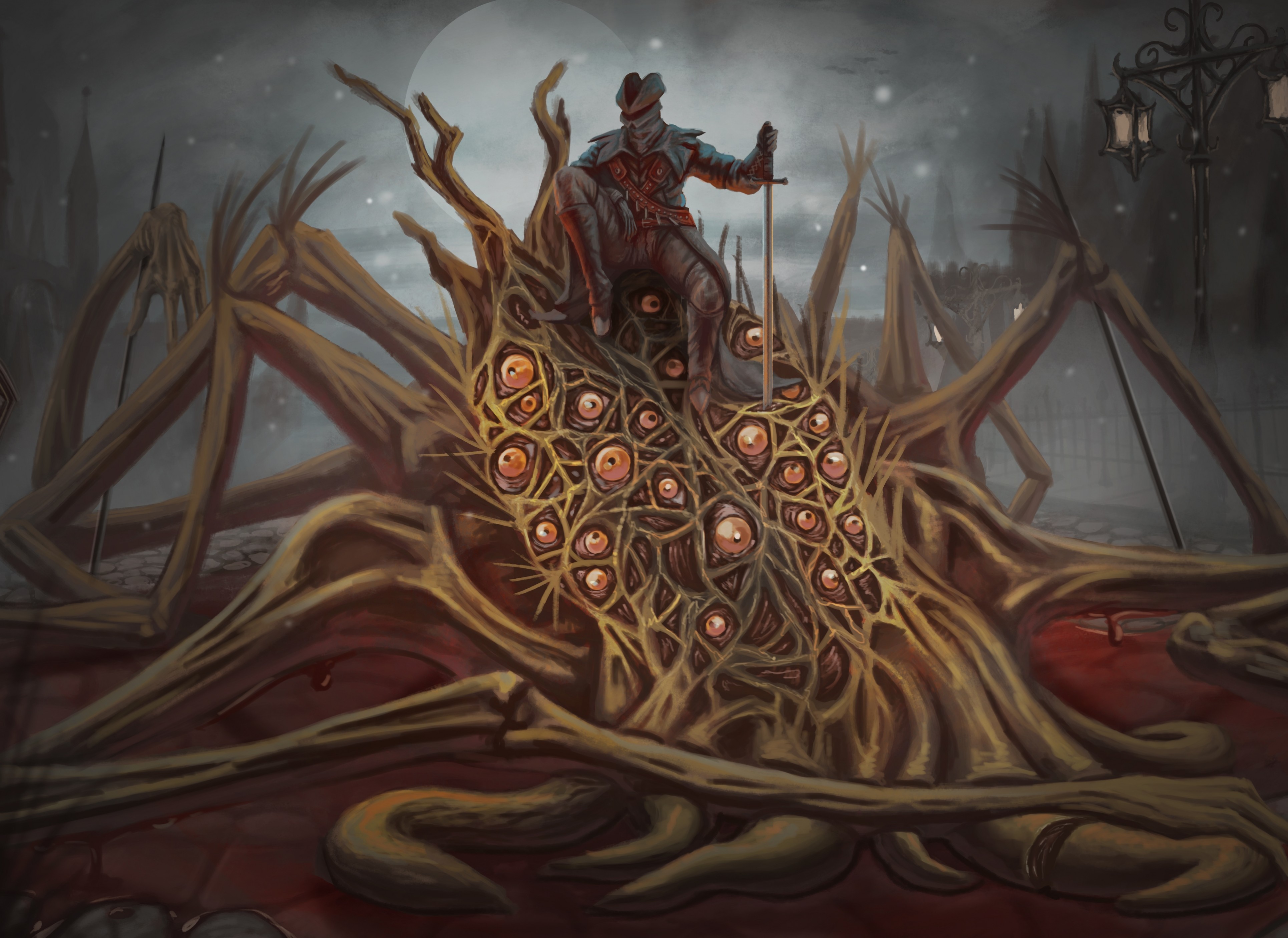 Amygdala, Bloodborne, The Hunter, Sword, Artwork , HD Wallpaper & Backgrounds