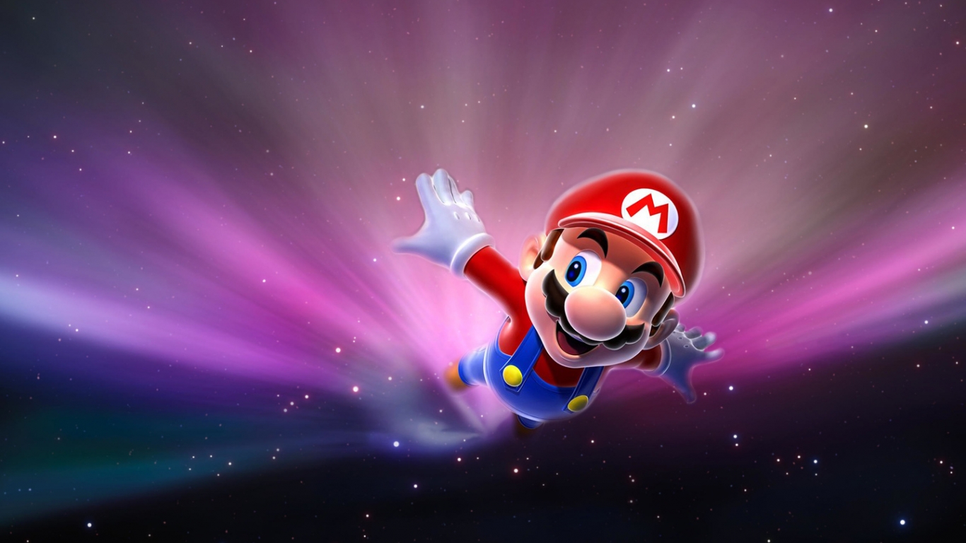 Psp Themes Wallpaper Super Mario Wallpaper Download - Super Mario In Space , HD Wallpaper & Backgrounds
