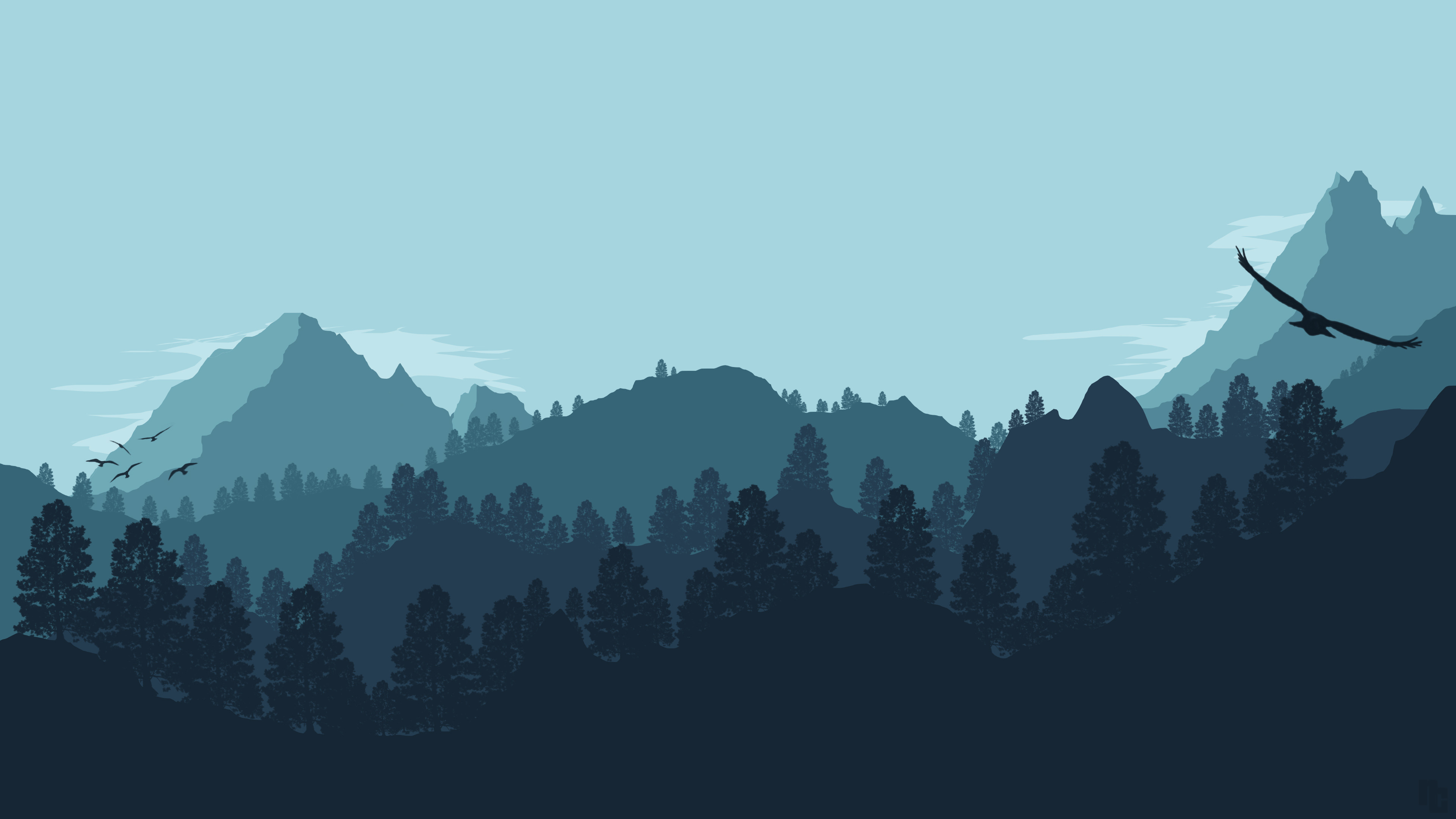 3840x2160, Kã¼nstlerisch - Minimalist Wallpaper Mountain , HD Wallpaper & Backgrounds