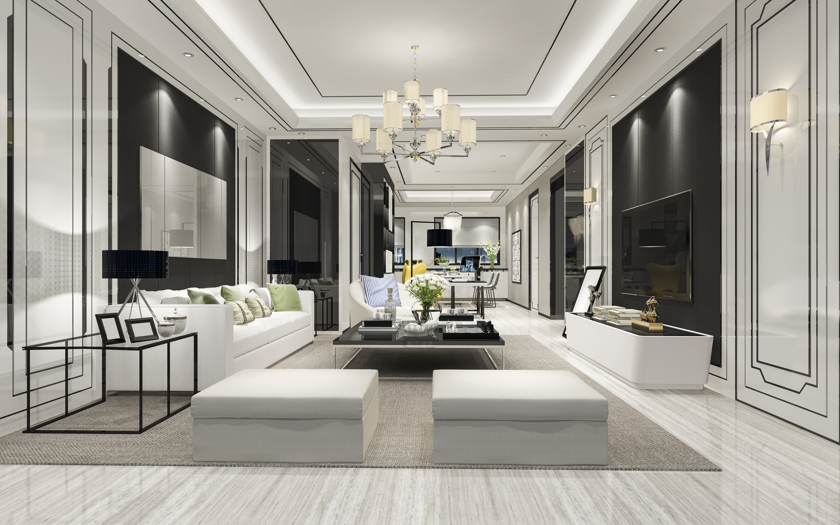 Stylish Modern Interior Design, Living Room, Modern - Interior Design Modern Classic Living Room , HD Wallpaper & Backgrounds