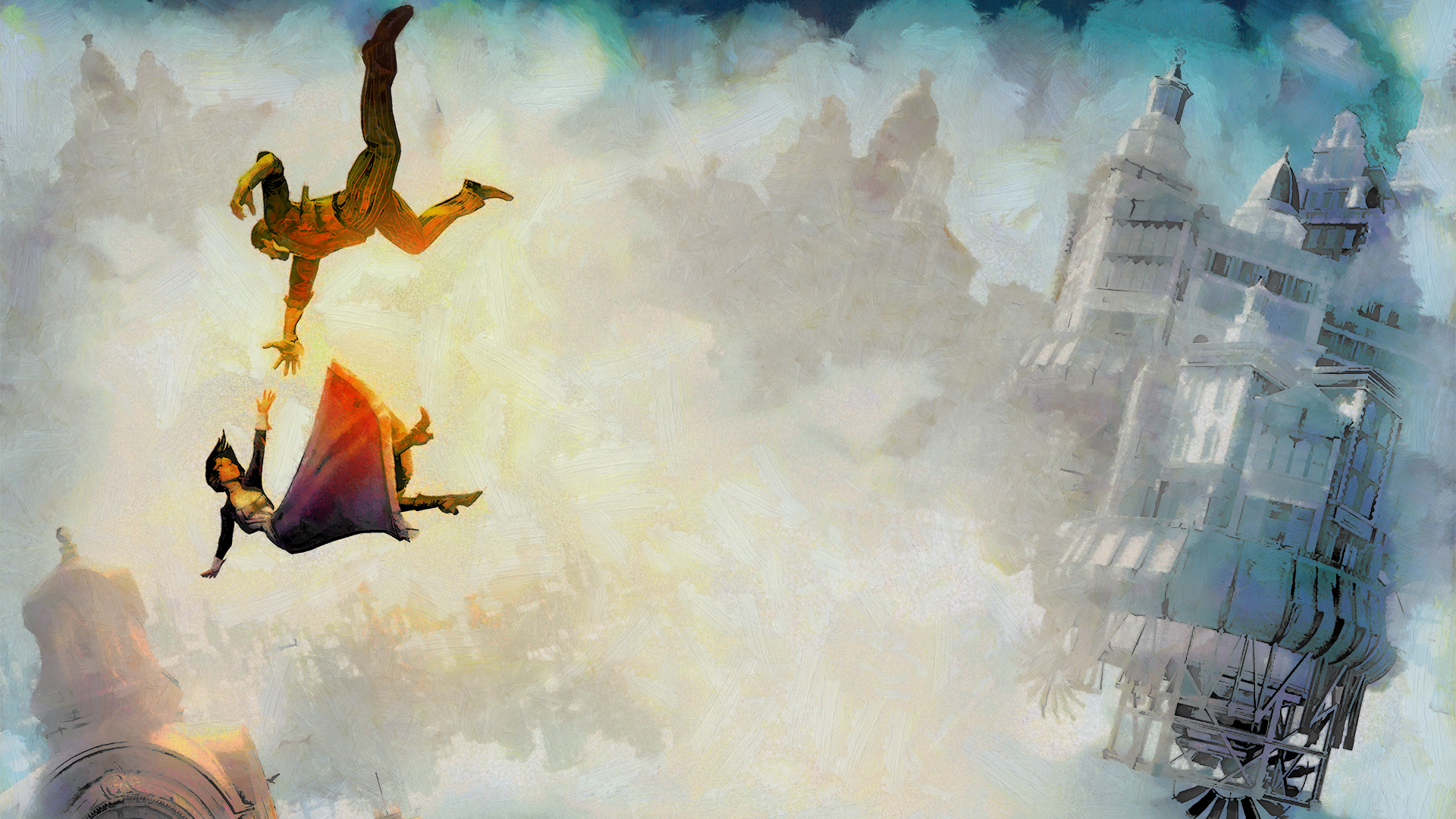 Bioshock Infinite Wallpaper Falling From Bioshock Infinites - Bioshock Infinite Falling , HD Wallpaper & Backgrounds