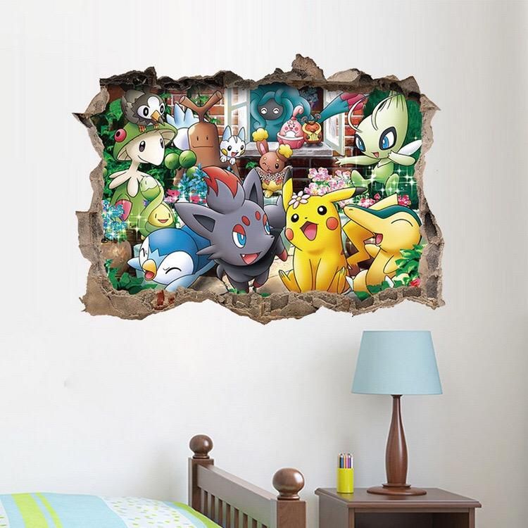 Brilliant Pokemon Wall Decor Pok Mon Decal Pinterest - Pokemon Wall Stickers , HD Wallpaper & Backgrounds