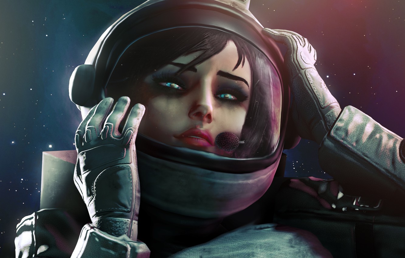 Photo Wallpaper Girl, Space, Face, Astronaut, The Suit, - Bioshock 4 In Space , HD Wallpaper & Backgrounds