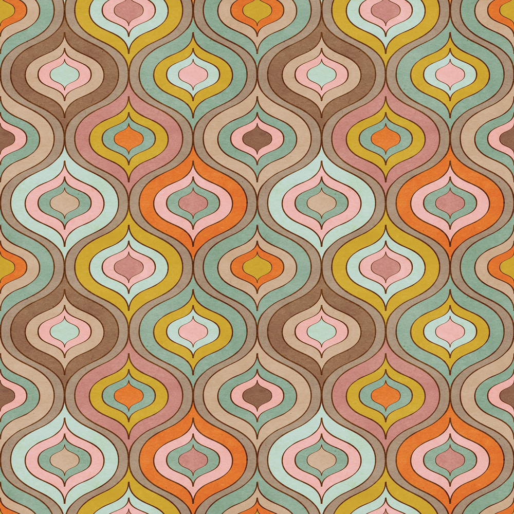 70s Pattern Design Wall Mural - Pattern , HD Wallpaper & Backgrounds