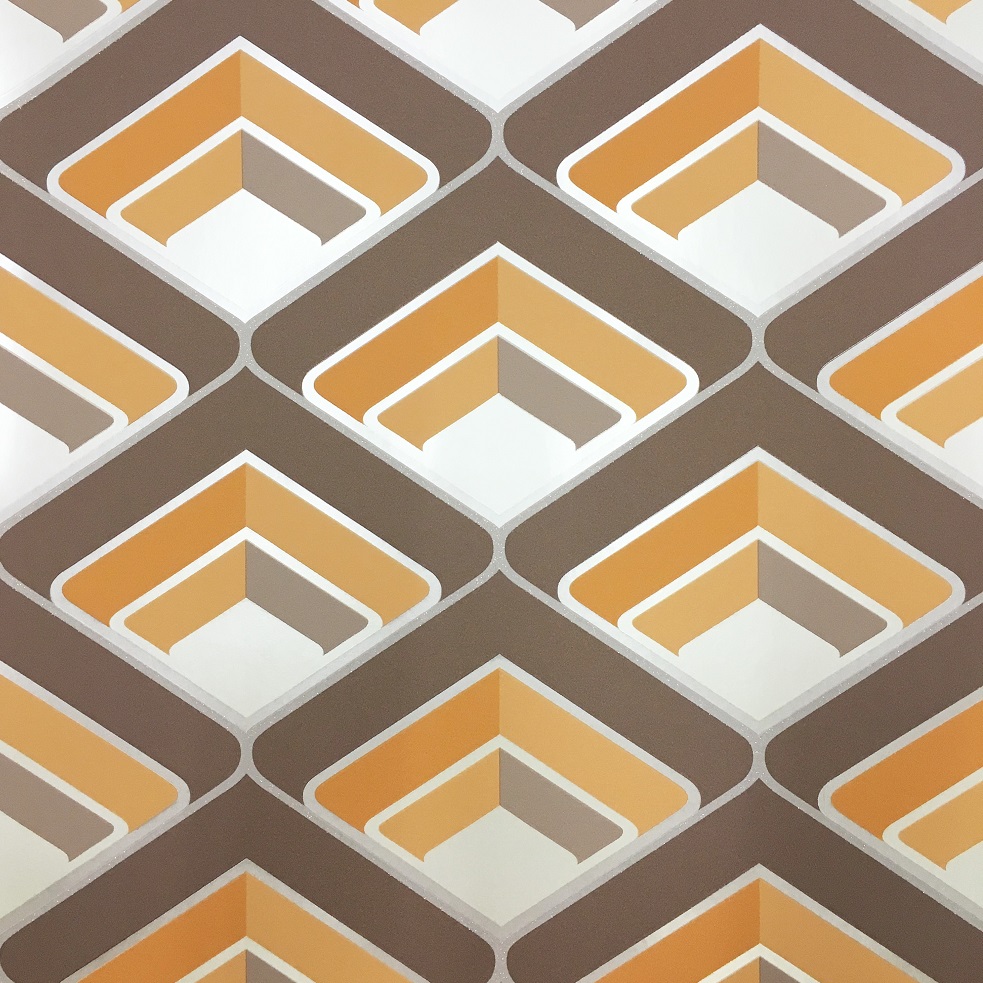 Stunning 70 S Retro Orange And Brown Geo Wallpaper - 70s Wallpaper Tile , HD Wallpaper & Backgrounds