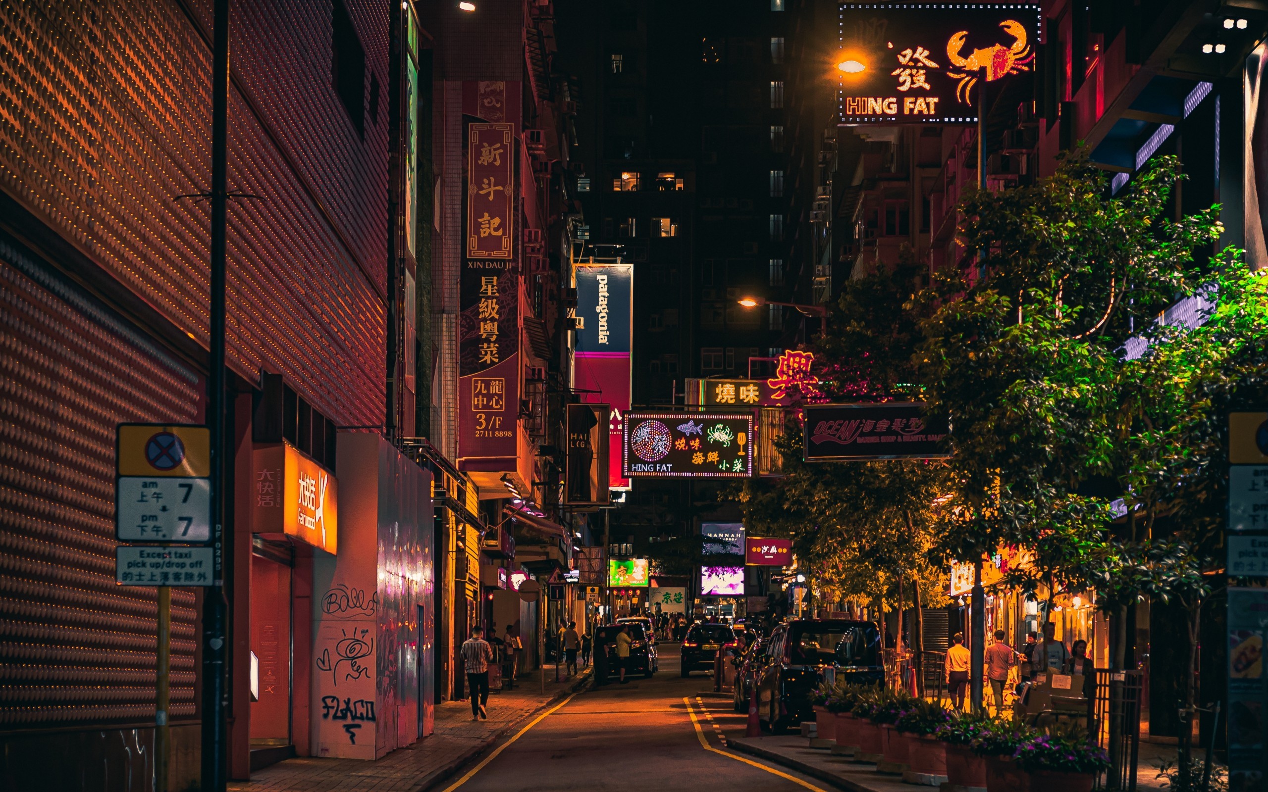 Hong Kong, Urban, Night, Signs, Buildings, Street - Hong Kong Night Street , HD Wallpaper & Backgrounds