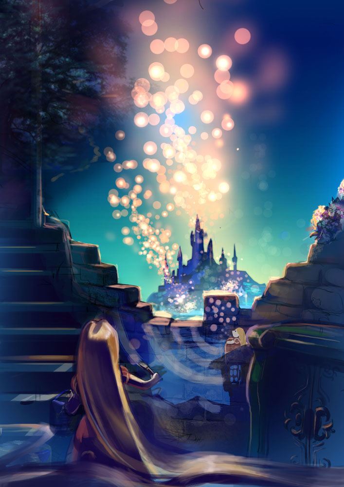 Rapunzel Tangled Lanterns Pc Android Iphone And Ipad - Disney Tangled Fan Art , HD Wallpaper & Backgrounds