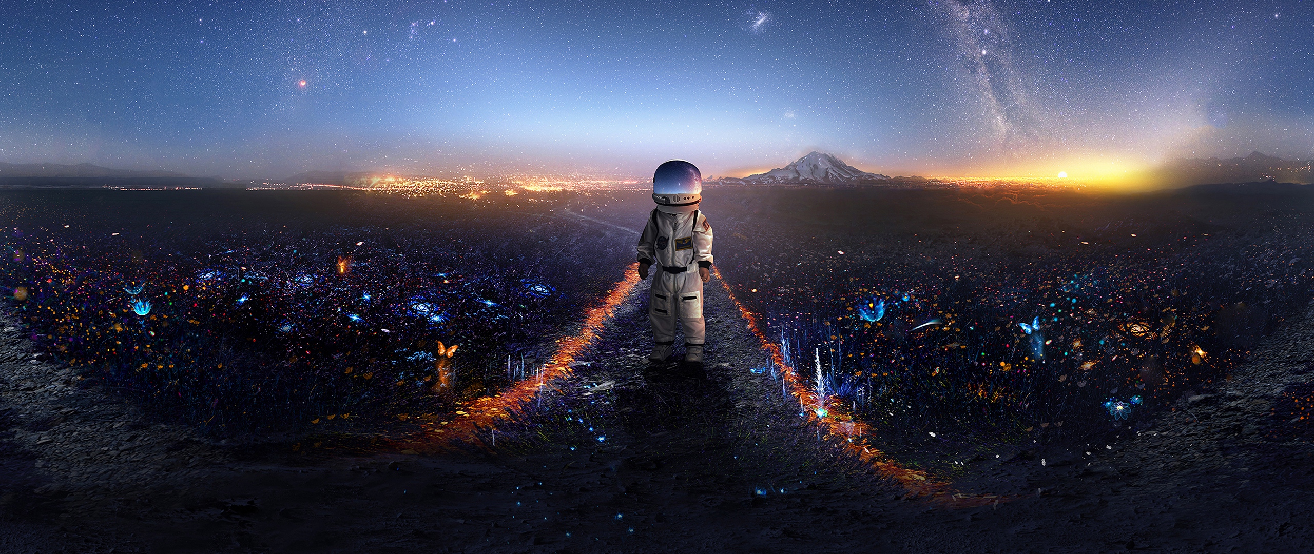Wallpaper Astronaut, Art, Space, Stars, Galaxy - Hd , HD Wallpaper & Backgrounds