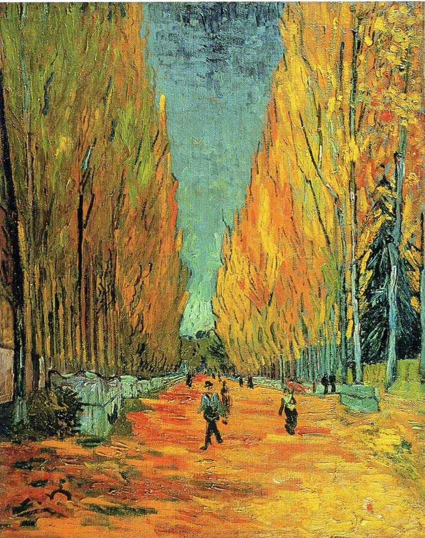 Les Alychamps - Fall Painting Van Gogh , HD Wallpaper & Backgrounds