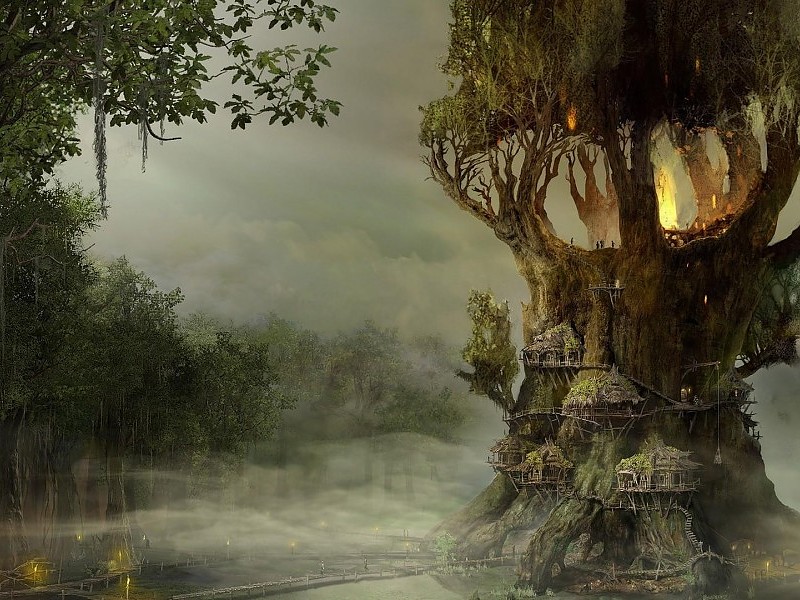 Fantasy Tree-village Wallpaper - Arcania Gothic 4 , HD Wallpaper & Backgrounds