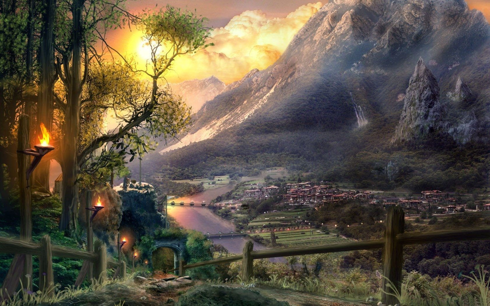 Fantasy World Desktop Background , HD Wallpaper & Backgrounds
