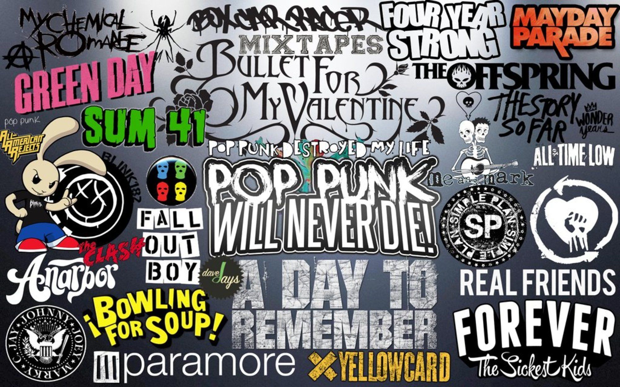 Pop Punk Bands Wallpaper 
 Data-src /full/2004895 - Pop Punk Background , HD Wallpaper & Backgrounds