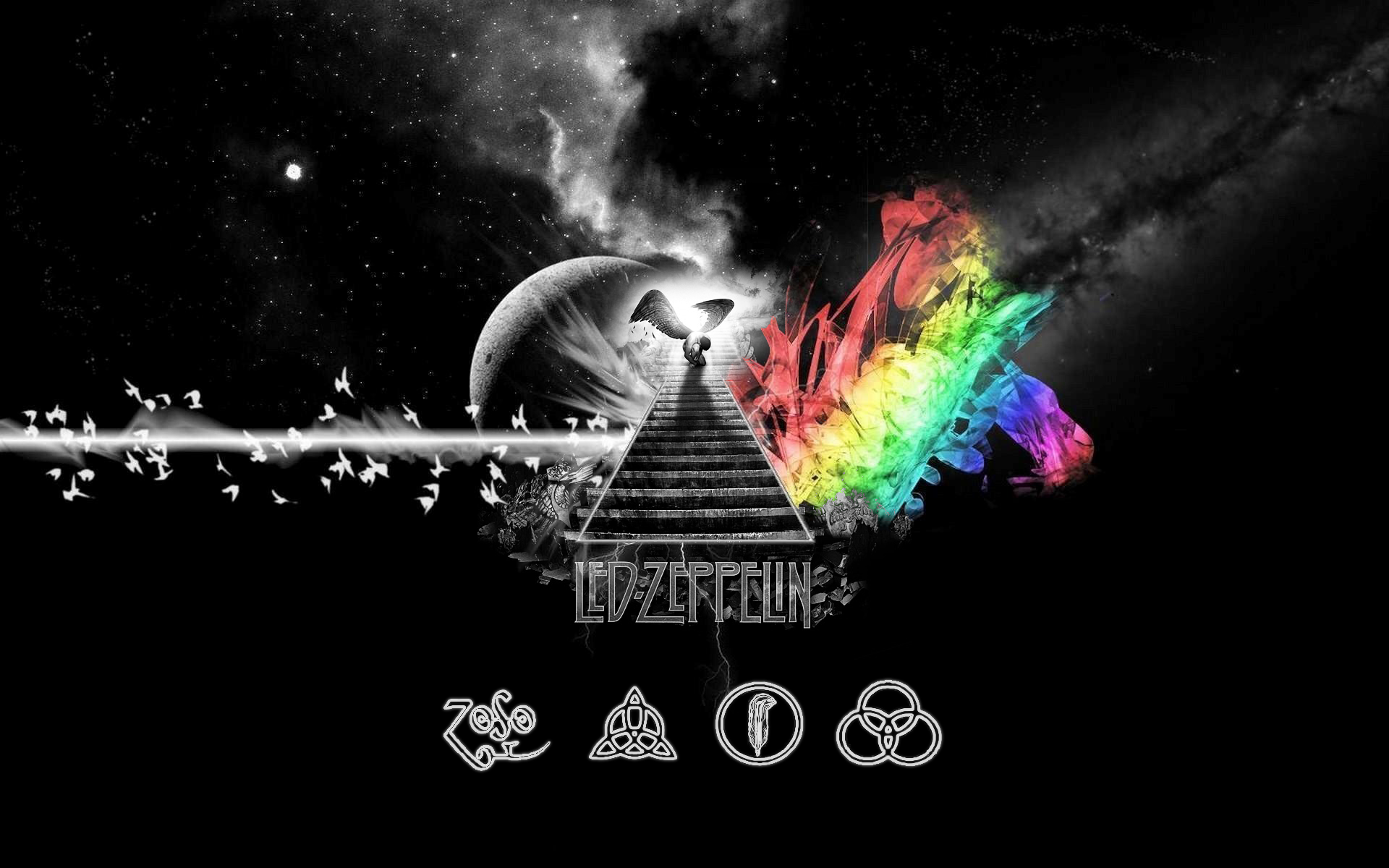 Led Zeppelin - Led Zeppelin Pink Floyd Background , HD Wallpaper & Backgrounds
