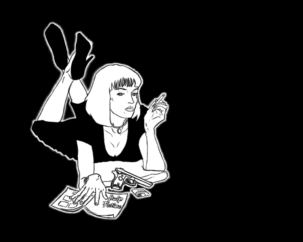 Pulp Fiction Black And White , HD Wallpaper & Backgrounds