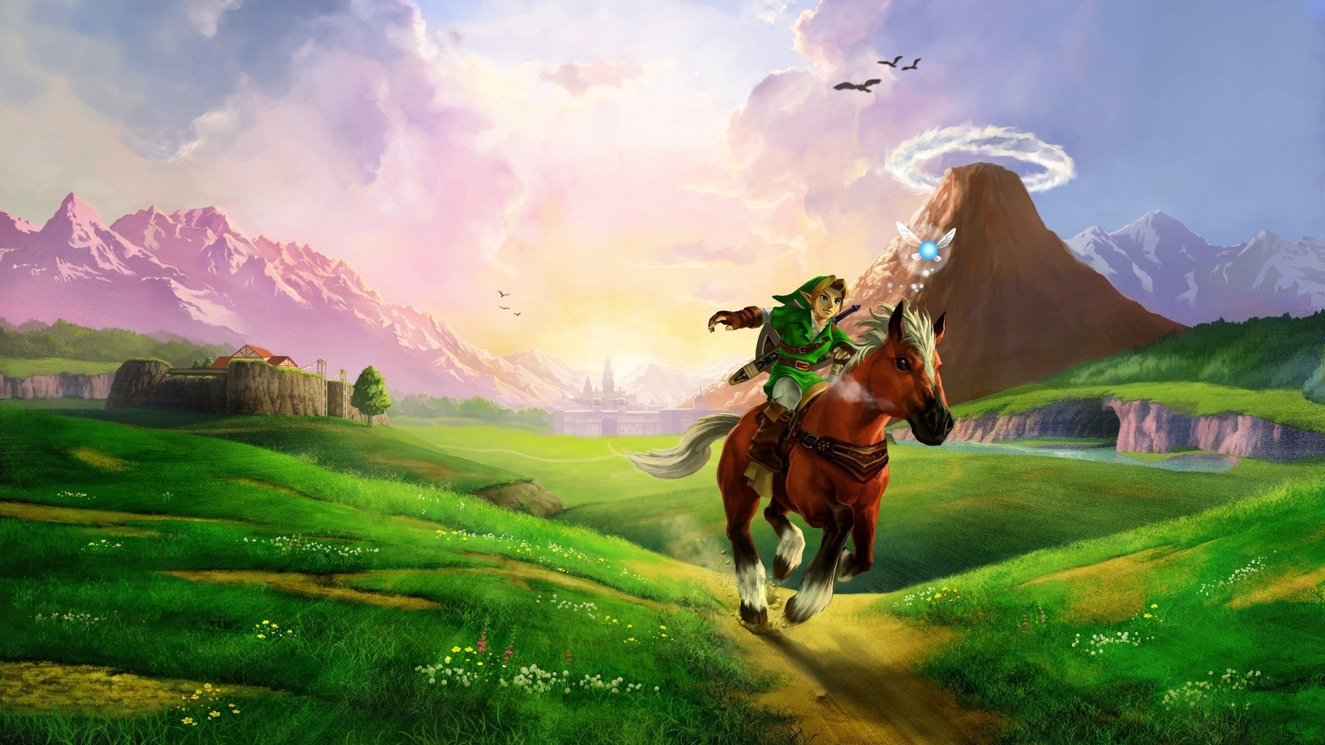 Wallpaper The Legend Of Zelda, Horse, Plain, River, - 1080p Legend Of Zelda , HD Wallpaper & Backgrounds