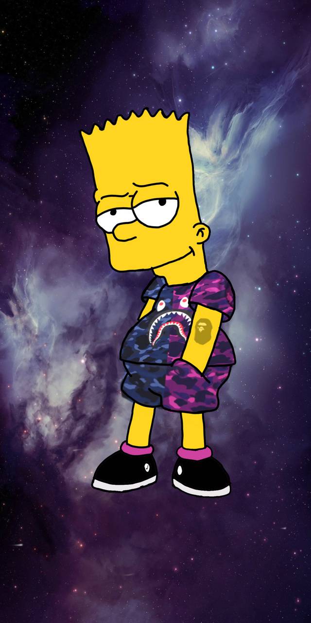 Bart Bape Wallpapers 
 Data-src /large/568154 - Bart Simpson , HD Wallpaper & Backgrounds