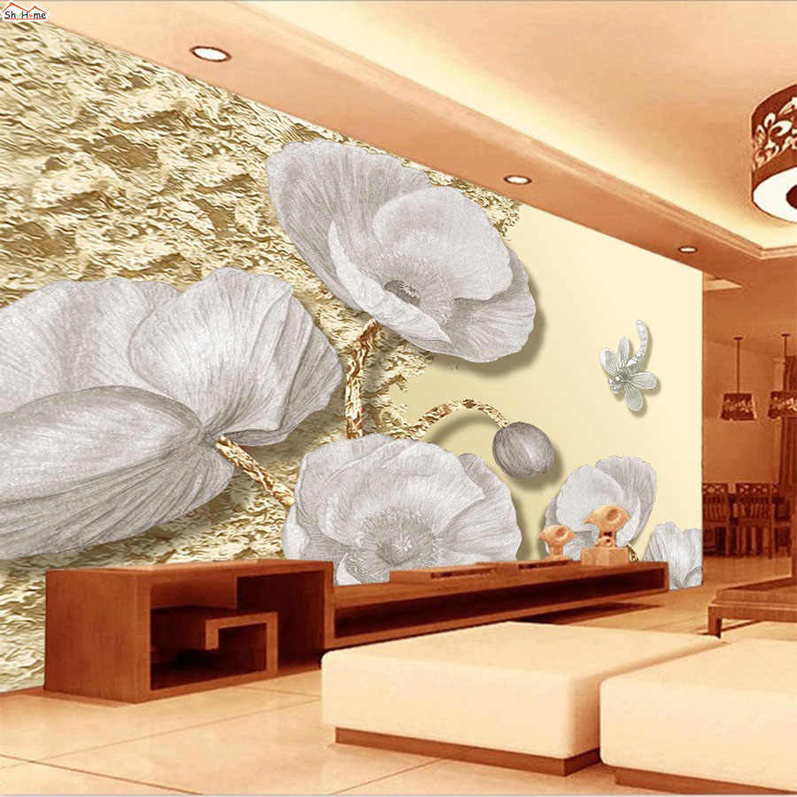 Elegant Grey White Rose Strip 3d Room Embossed Wallpaper - Waterfall Natural Beautiful Scenery , HD Wallpaper & Backgrounds