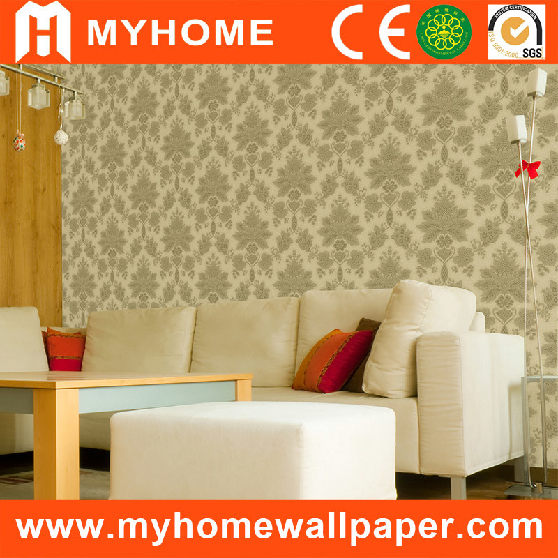 Pvc Embossed Wallpaper With Floral Patterned Pictures - Simple Wall Panel Design , HD Wallpaper & Backgrounds