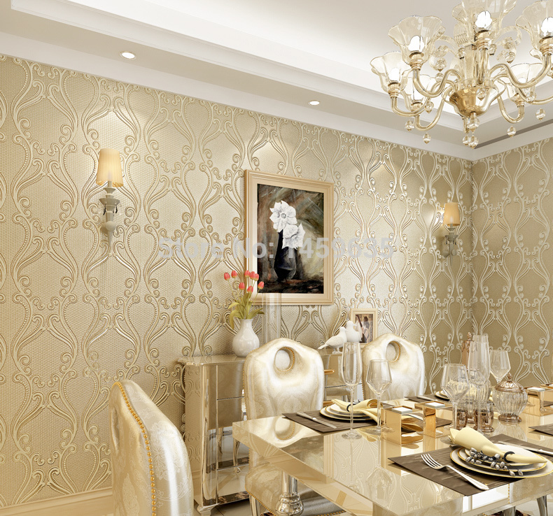 2015 New High End European Luxury Living Room Wallpaper - Luxury Wallpaper Living Room , HD Wallpaper & Backgrounds