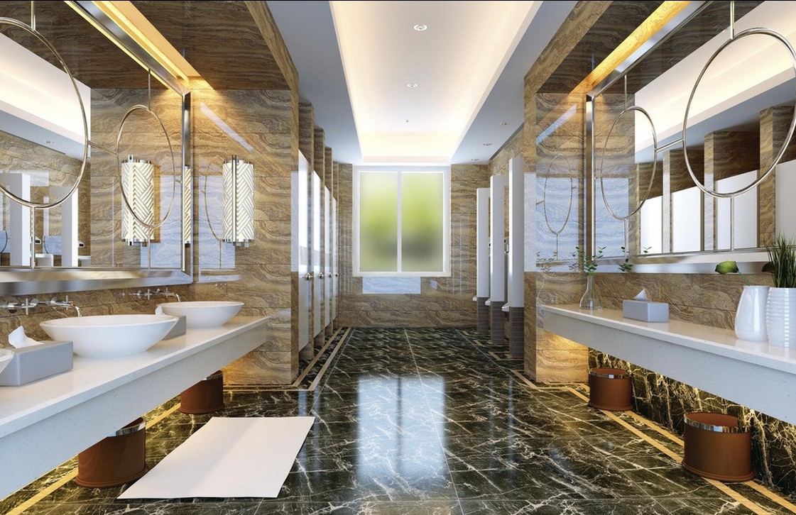 High End Public Toilet Interior Design - High End Public Bathroom , HD Wallpaper & Backgrounds