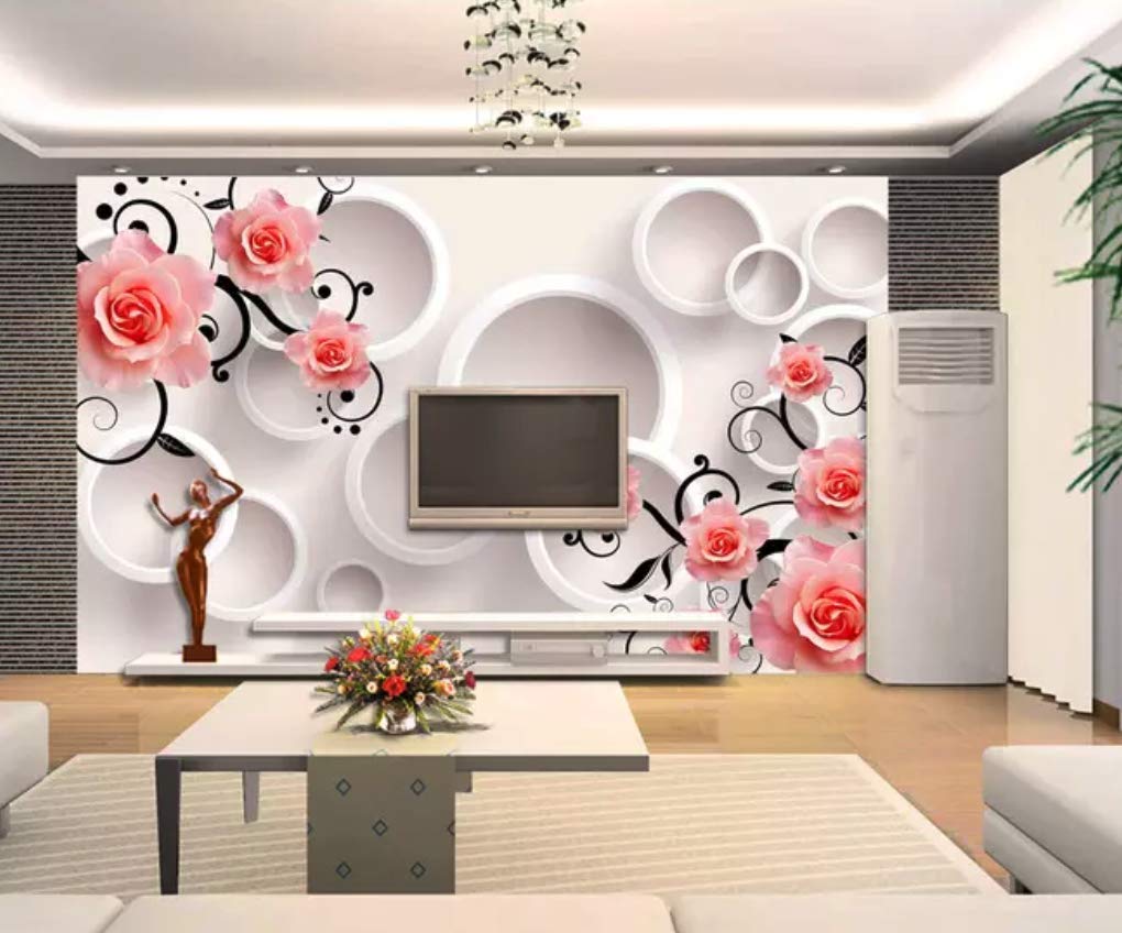 Muraviewall 3d Pink Rose Flower Wallpaper High-end - Tranh Dán Tường 3d Phòng Tân Hôn , HD Wallpaper & Backgrounds