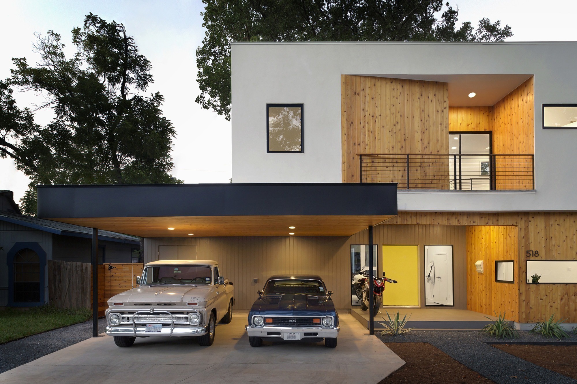 House With New Architect Front Design Wallpaper - Car Garage In House , HD Wallpaper & Backgrounds