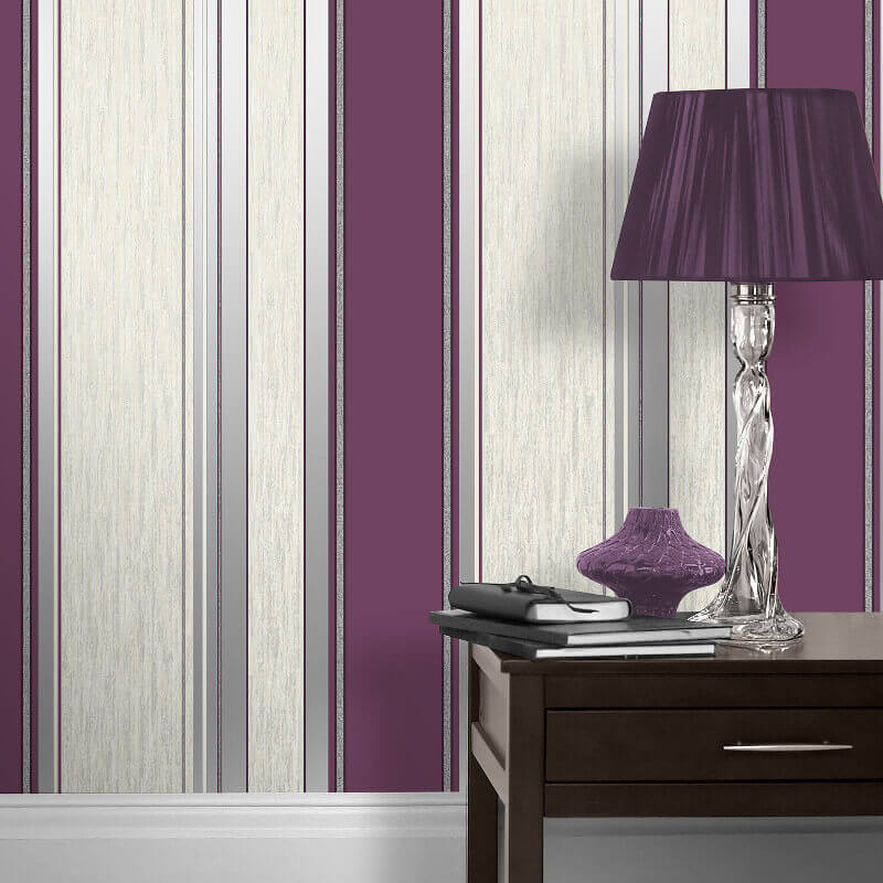 Vymura Synergy Glitter Stripe Wallpaper In Plum, Purple - Purple Wallpapers For Living Room , HD Wallpaper & Backgrounds