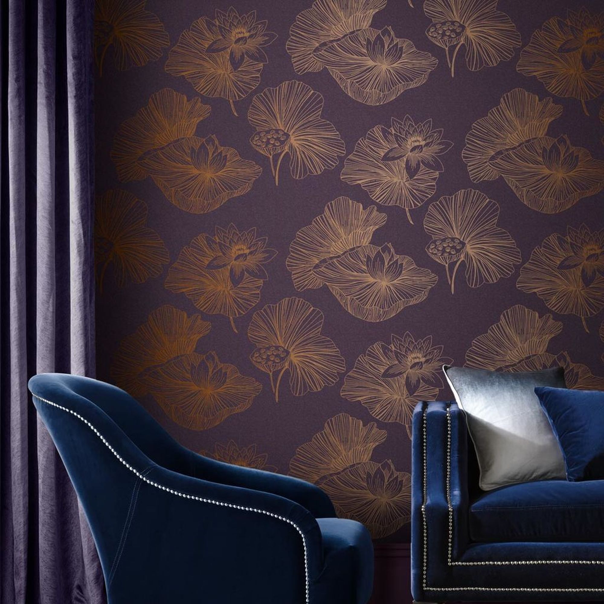 Lotus - Plum Wallpaper - Wall Paper Colour Combination , HD Wallpaper & Backgrounds