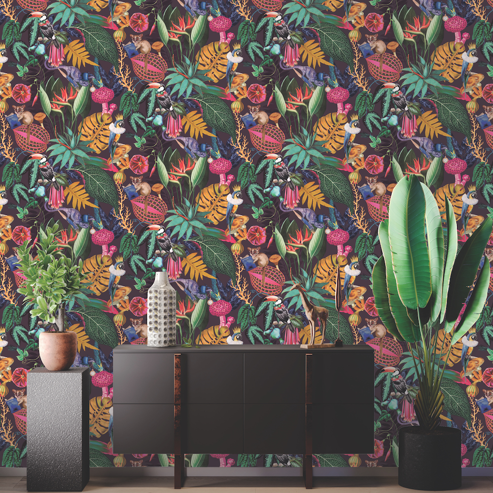 Holden Decor Wonderland Plum Wallpaper - Holden Wonderland Jungle , HD Wallpaper & Backgrounds